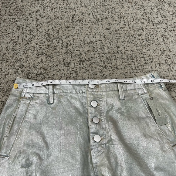 NWT Pilcro The Ar Mid-Rise Button-Front Barrel Jeans: Coated Edition Size 29P - Picture 11 of 14